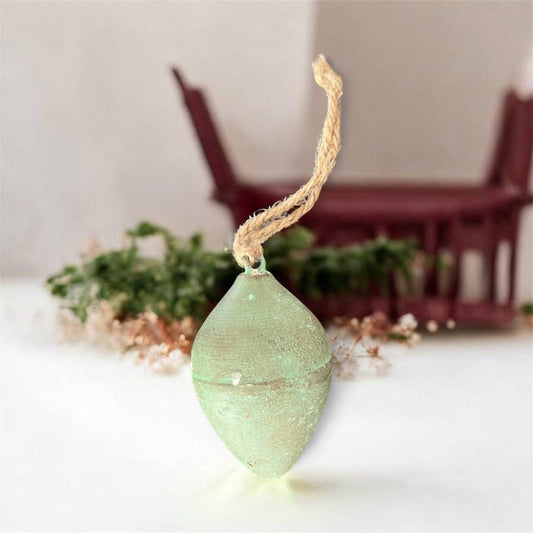 Gold Eagle - Rustic Clay Turquoise Pear Ornament