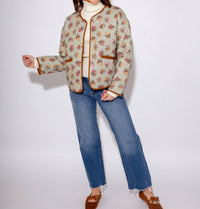 THML Floral Quilted Jacket in multi color - women's jacket