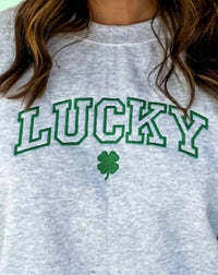 Top Notch Embroidery - Saint Patrick’s Day Lucky Embroidered Crew Sweater