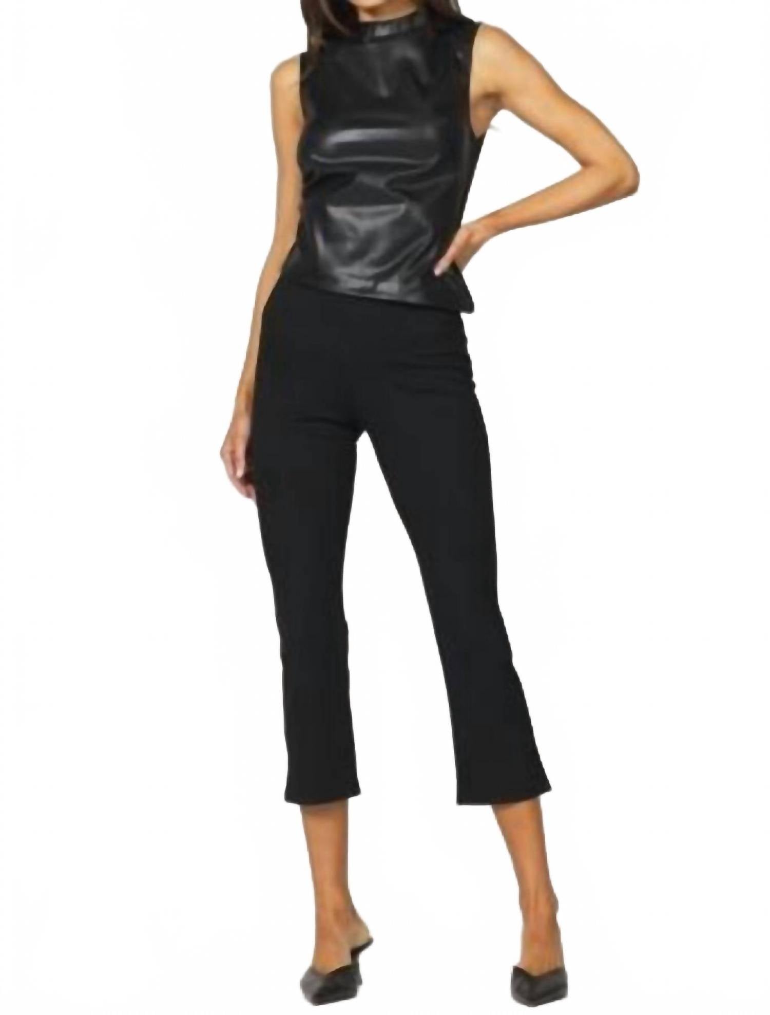 Another Love Shaunee Faux Leather Top in black - women's tank top - view 4
