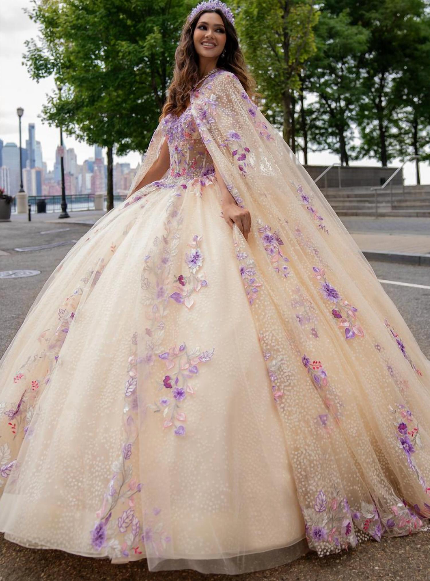 Rachel Allan - Cold Shoulder Sweetheart Neck Quinceanera Dress