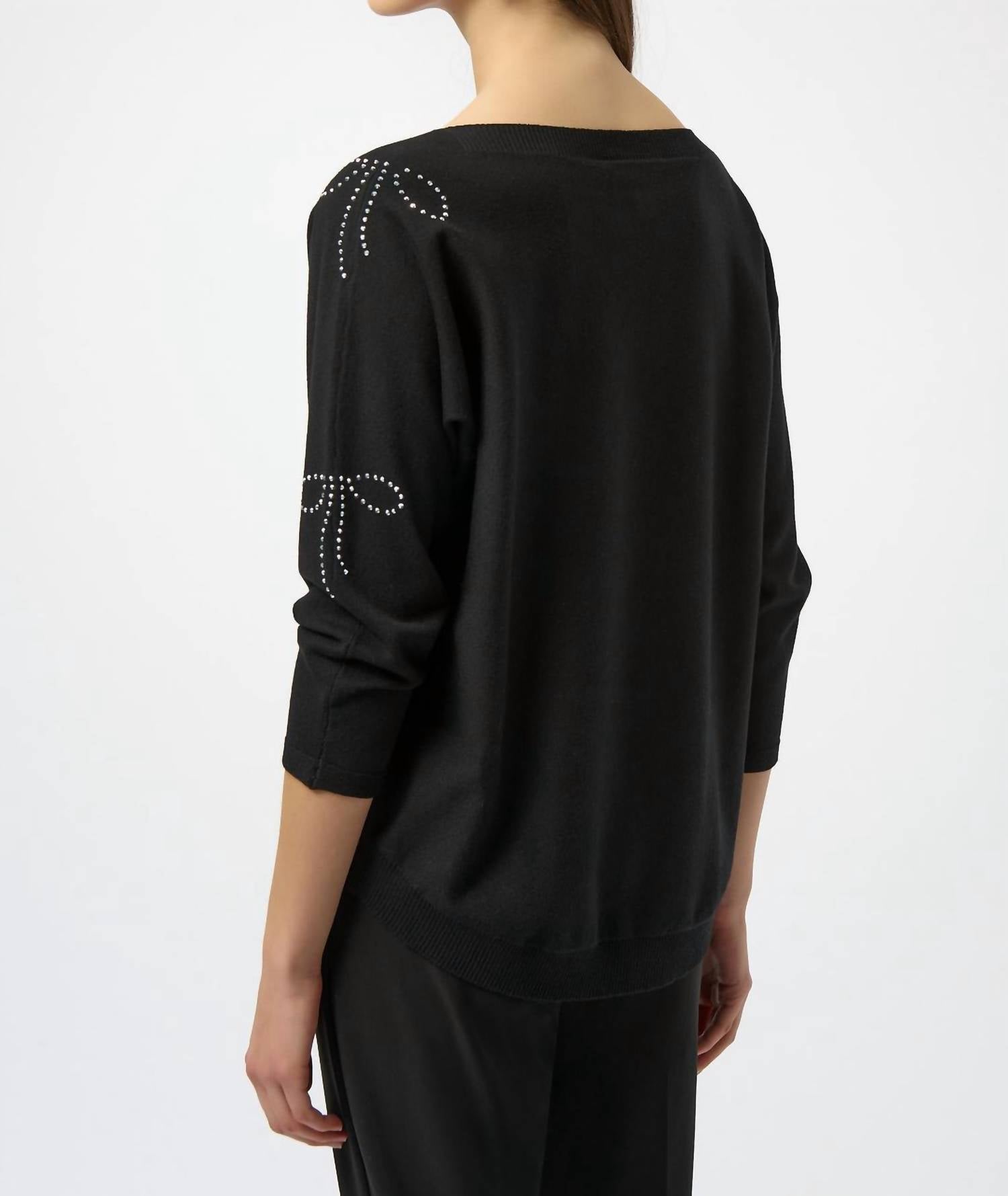 Joseph Ribkoff - Pullover With Iron-on Bow Detail Top