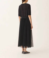 Fabiana Filippi - Woolen Pencil Skirt with Pleated Tulle Layer