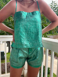 Lanhtropy - Metallic Linen Top