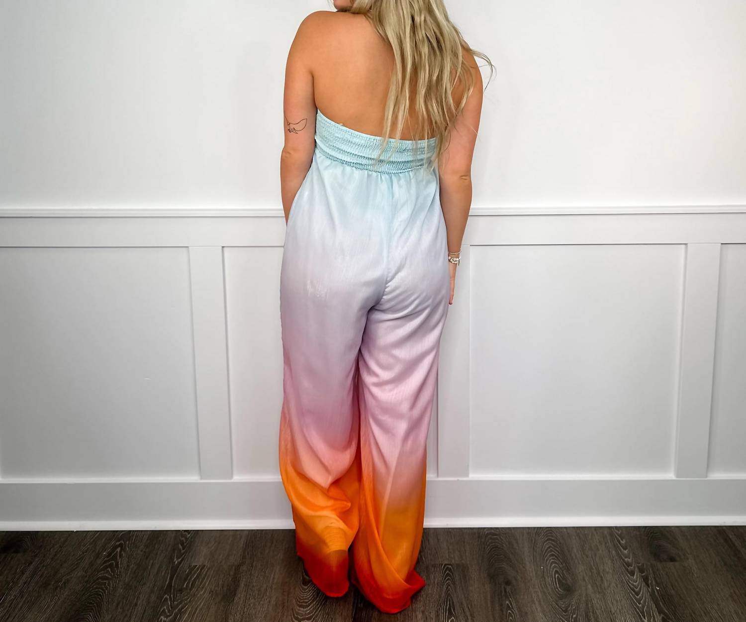 Main Strip - Tempting Fate Lightweight Strapless Ombre Jumpsuit