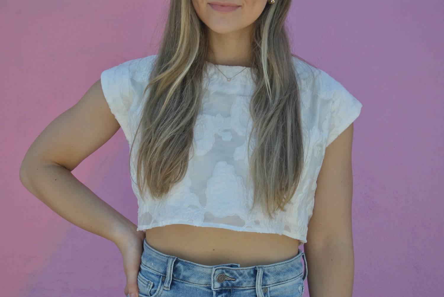 Tcec - Floral Cropped Top