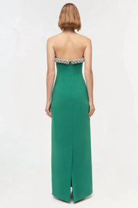 SIMKHAI Riona Embellished Bustier Gown in kelly green - women's dress - alternate view