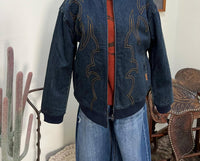 Rock & Roll Denim - Women's Western Embroidered Bomber Jacket