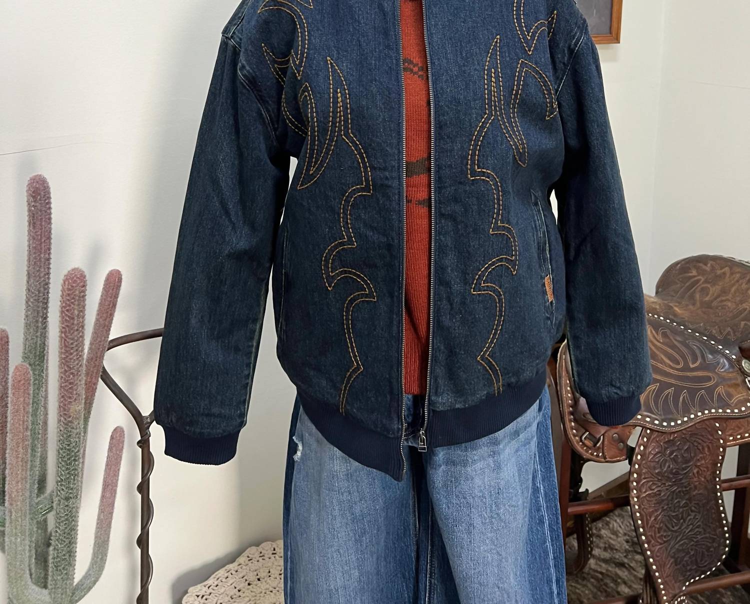 Rock & Roll Denim - Women's Western Embroidered Bomber Jacket
