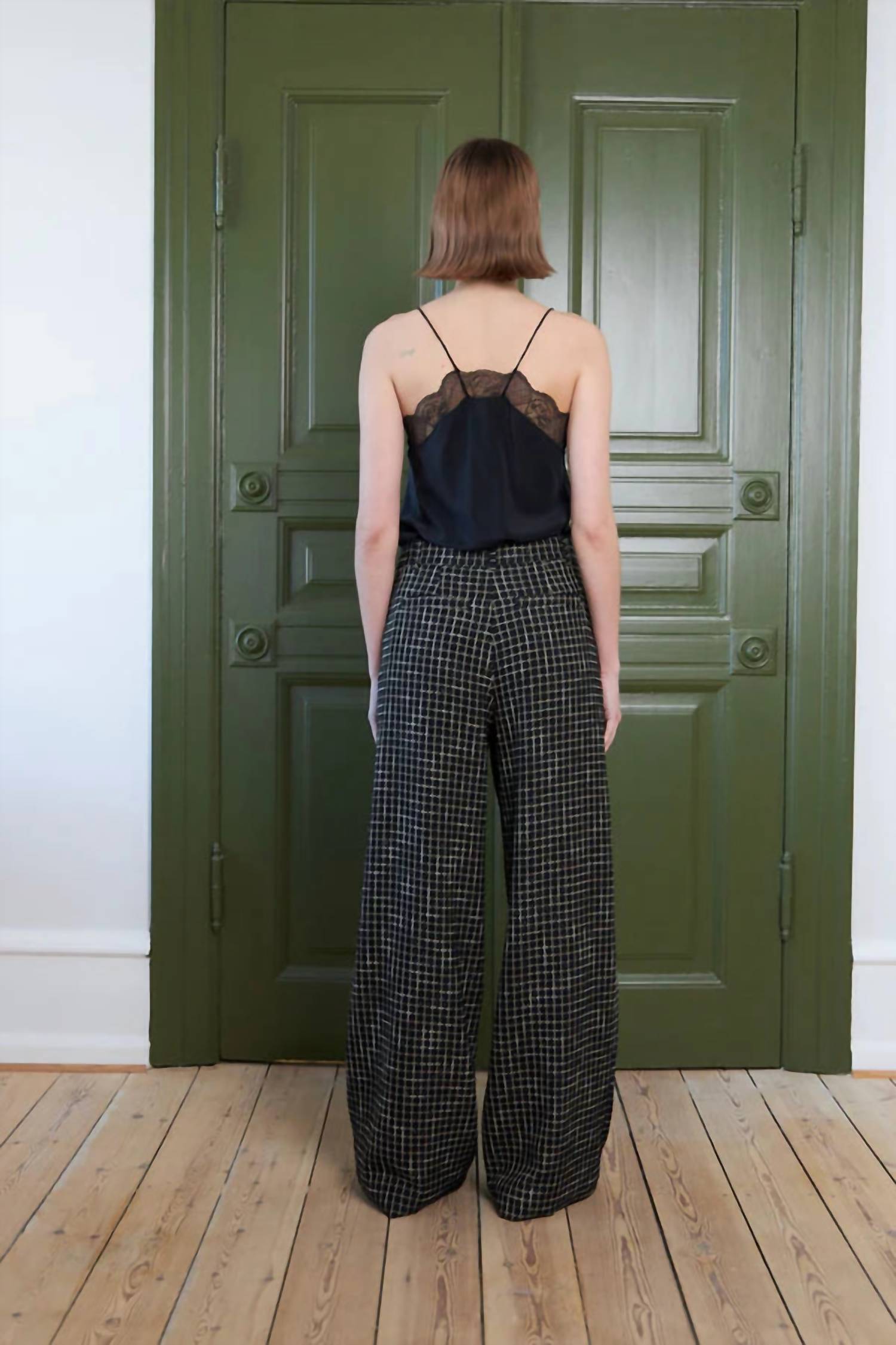 Stella Nova - Checked Bouclé Straight Leg Pants