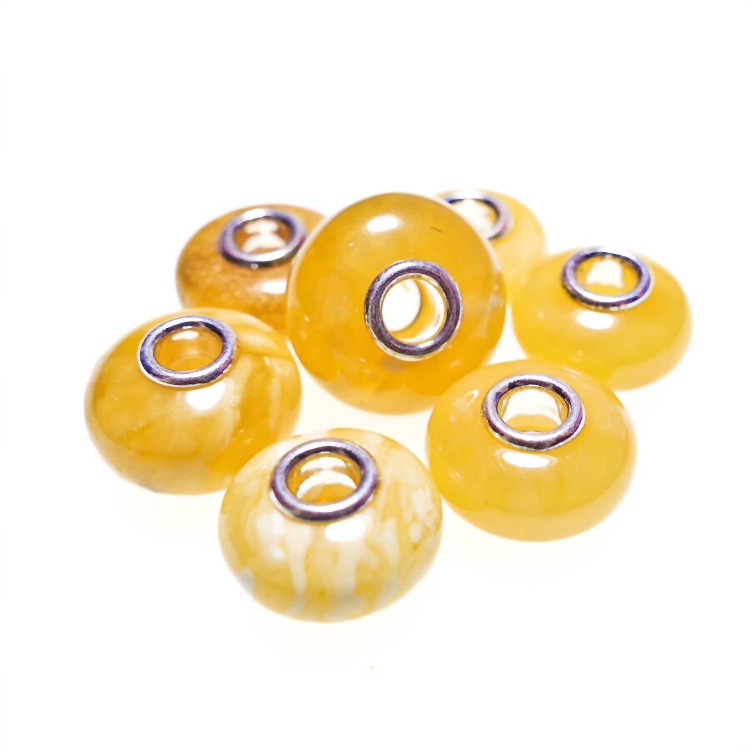 Trollbeads Women's Alabaster Bead Charm For Bracelet in yellow - women's jewelry - alternate view
