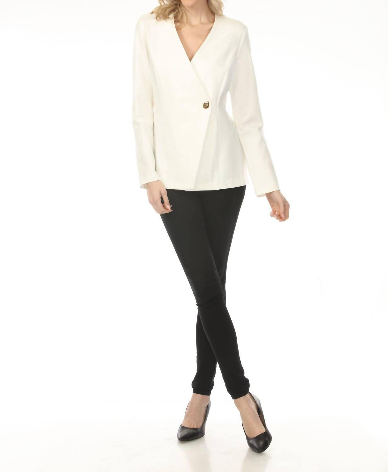 Joseph Ribkoff - Crossover Front V-neck Jacket