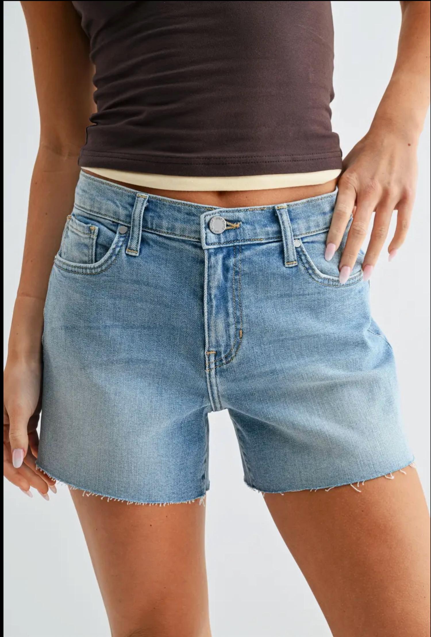 JUST BLACK DENIM Kate Stretch Shorts in light denim - women's shorts
