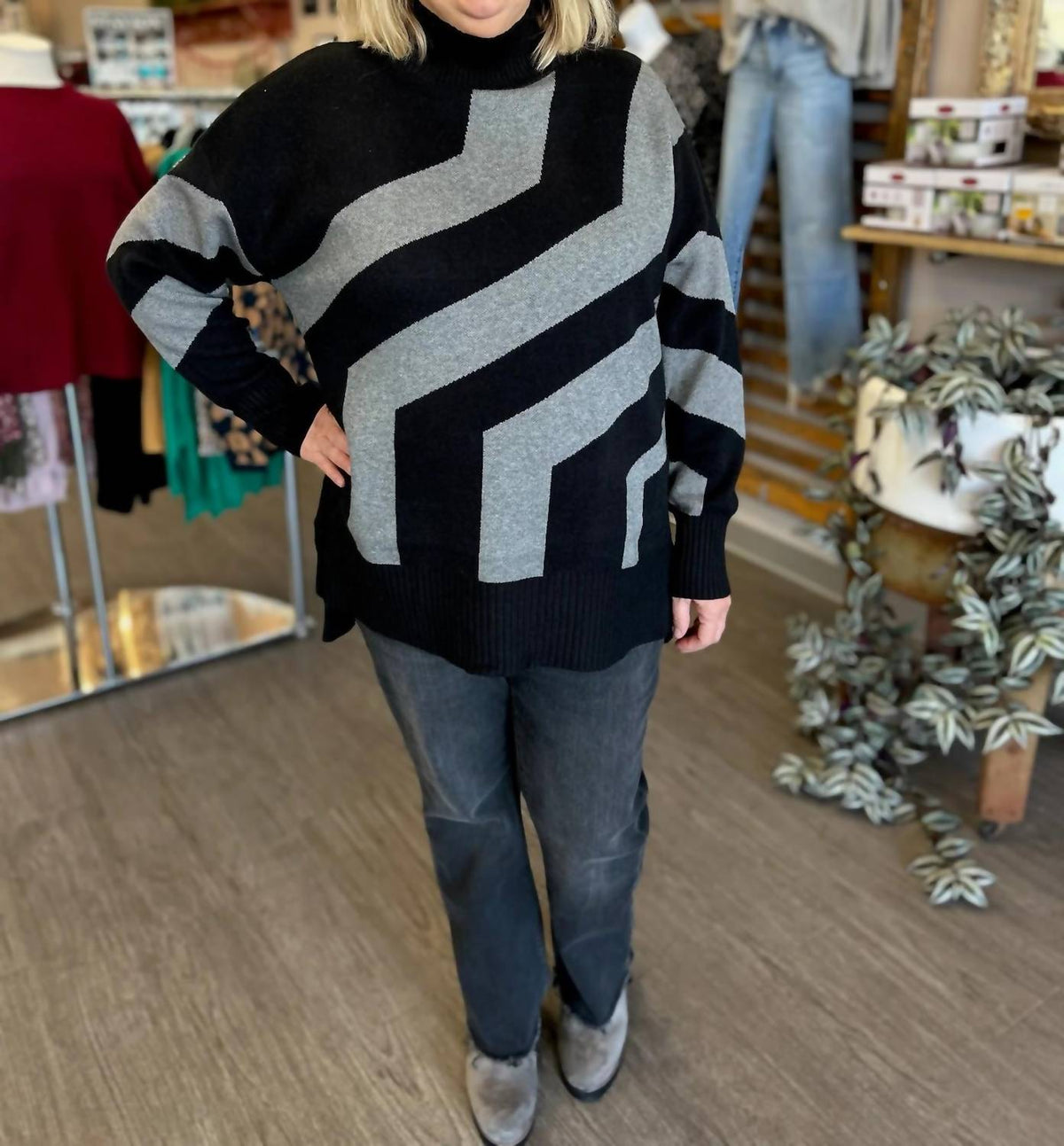 Pine Apparel - Cozy Current Hi-lo Sweater - Plus