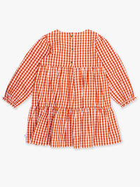 Rufflebutts - Girls' Gingham Woven Long Sleeve Tiered Twirl Dress