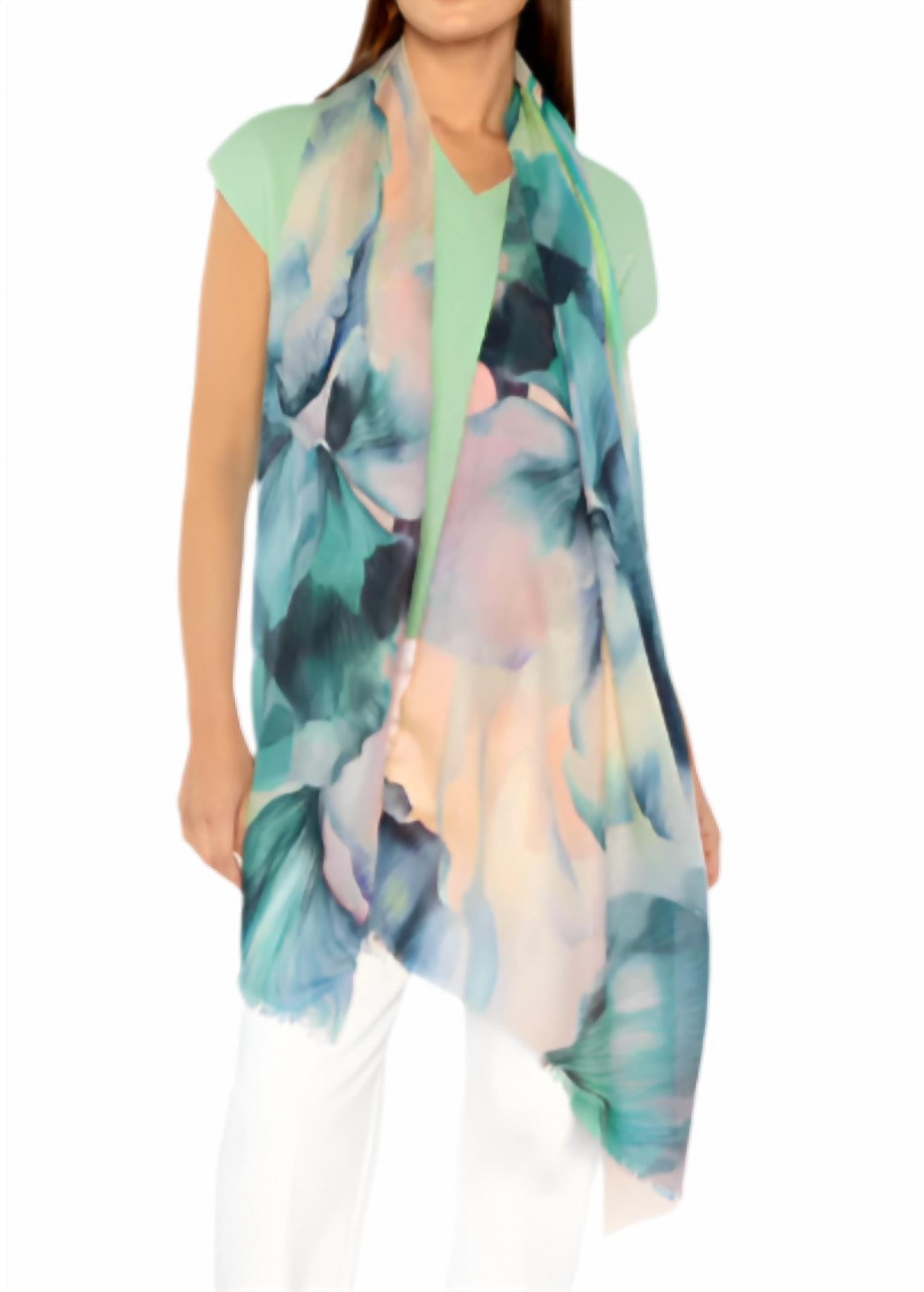Kinross Women's Femme Floral Print Scarf in multicolor - women's scarf