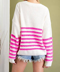 Ee:Some - Fuzzy Striped Sweater