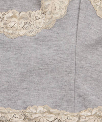 8apart Junior Women's Fitch Floral Lace Strap Crop Cami in grey - women's shirt - alternate view