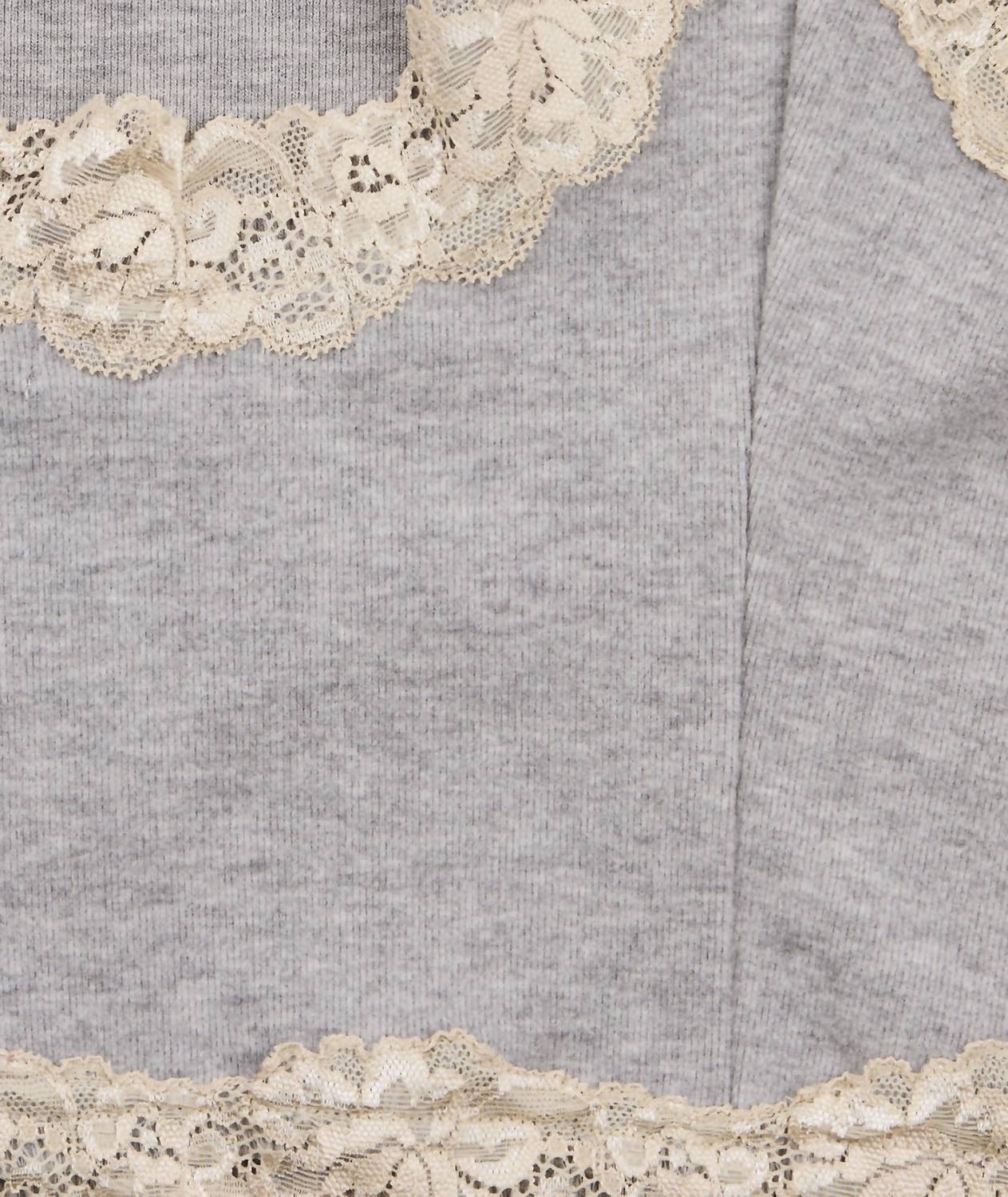 8apart Junior Women's Fitch Floral Lace Strap Crop Cami in grey - women's shirt - alternate view