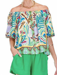 Jade - Button Front Off Shoulder Top