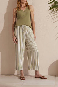 Tribal - Rayon Linen Blend Drawstring Waist Pant