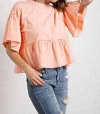 Easel - Ruffle Babydoll Top
