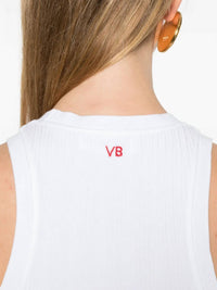 VICTORIA BECKHAM Rib Tank Top in white - women's tank top - view 4
