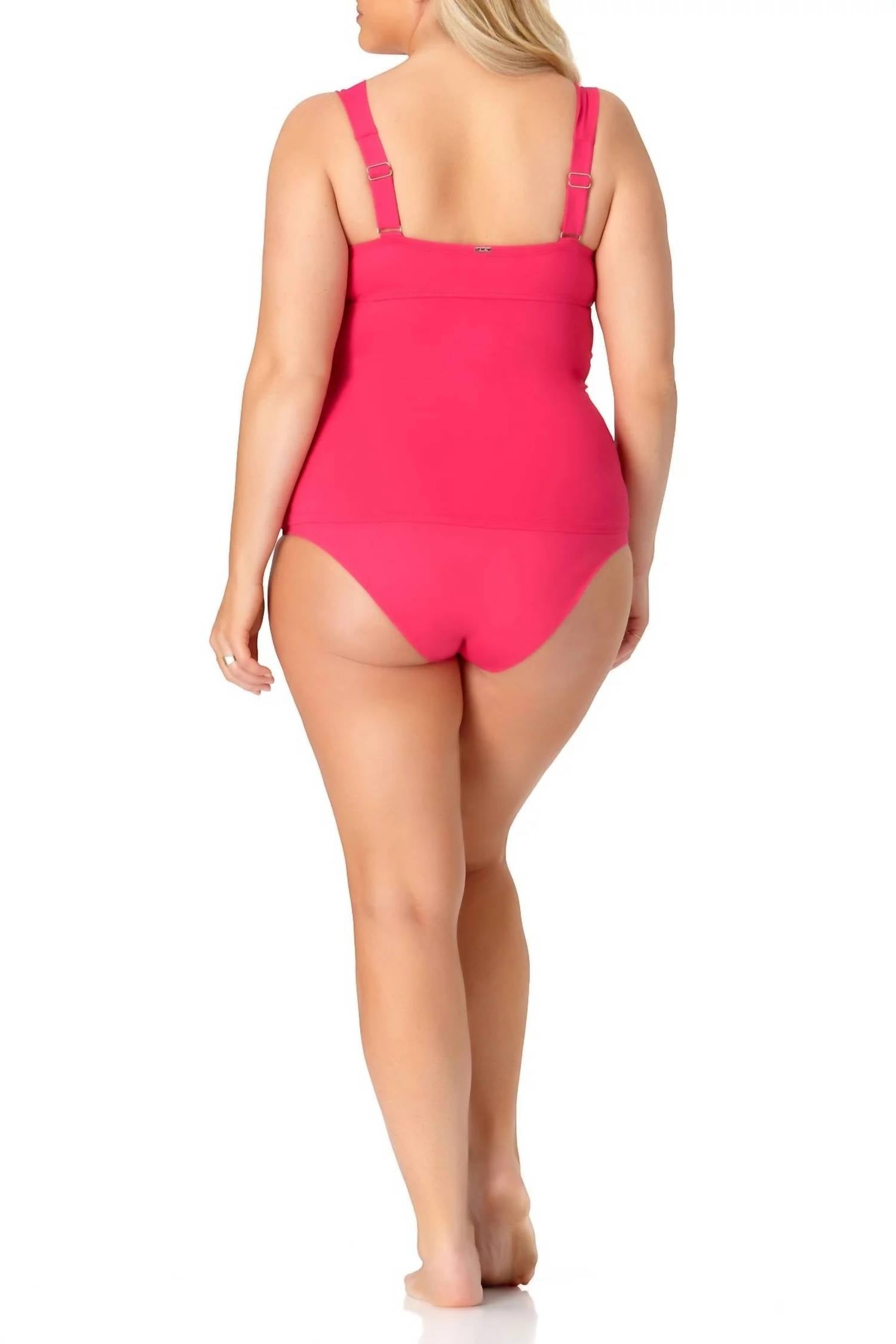 Anne Cole - Twist-front Underwire Tankini Top - Plus