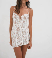 for Love & Lemons Julia Dress in white - women's dress