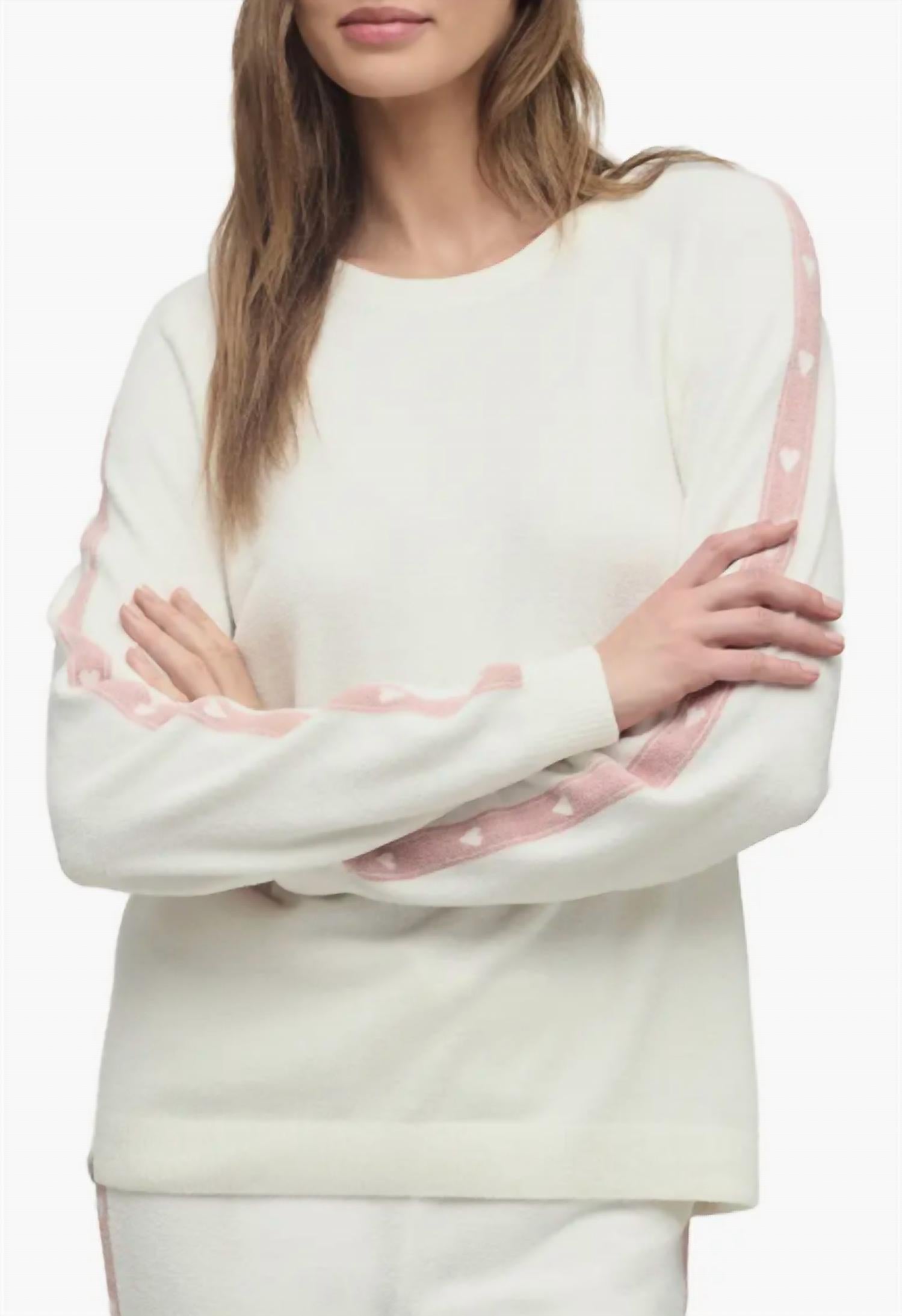 Barefoot Dreams - Cozy Chic Ultra Lite Heart Stripe Pullover