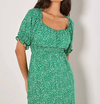 Apricot - Milkmaid Midi Spot Printed Dress