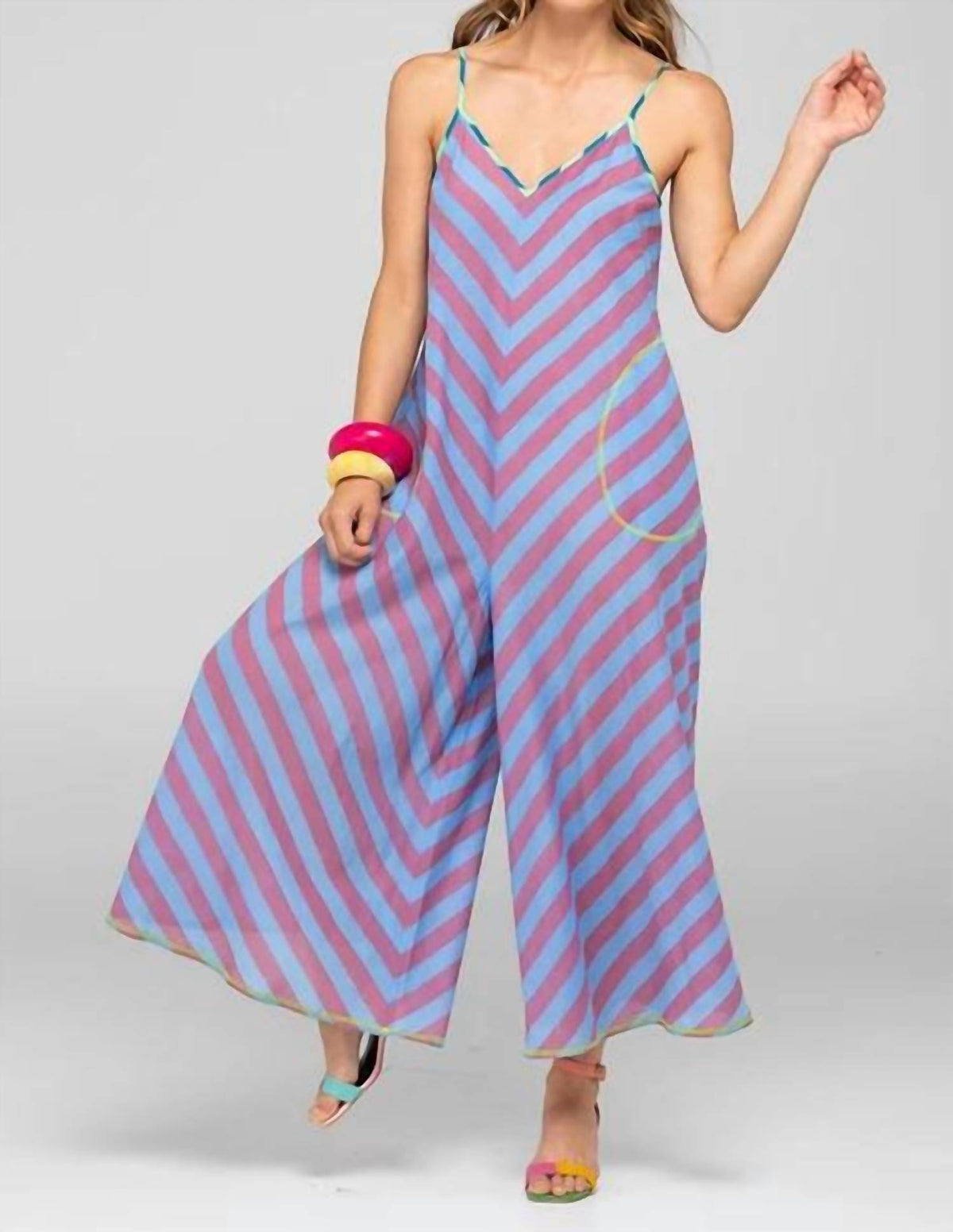 Boom Shankar - Shimmi Stripes Print Jumpsuit
