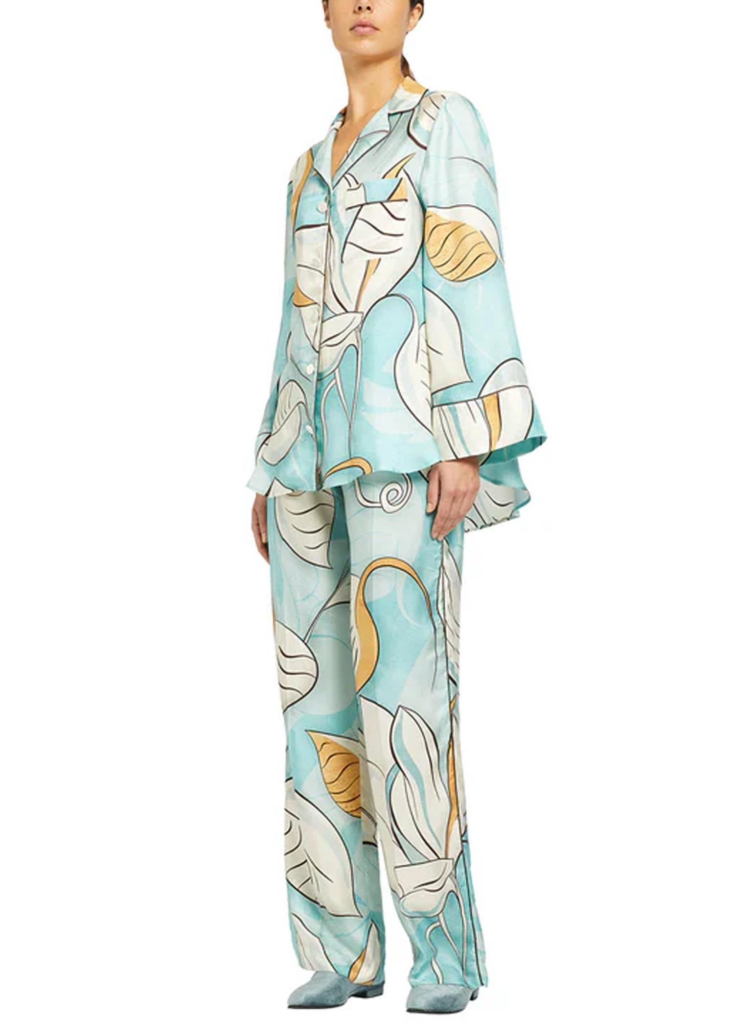 F.R.S. For Restless Sleepers - Emera Geometric Leaves Shirt And Doride Pant Set
