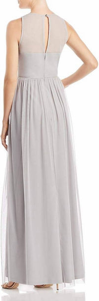 Adrianna Papell - Illusion Ruched Embroidered Mesh Gown