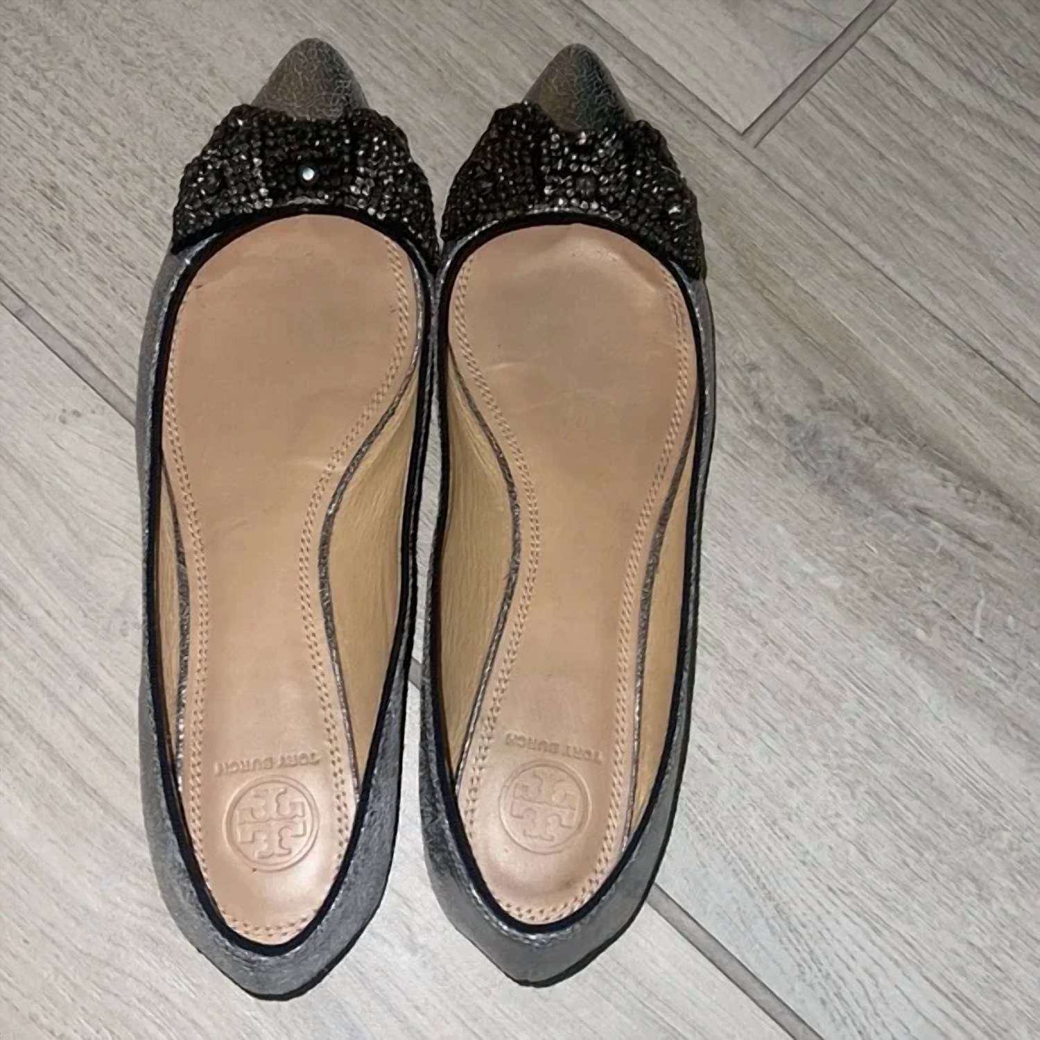 TORY BURCH Women's Vanessa Ballerina Slip On Metallic Ballet Flat Shoes in metallic silver - women's flats - view 4
