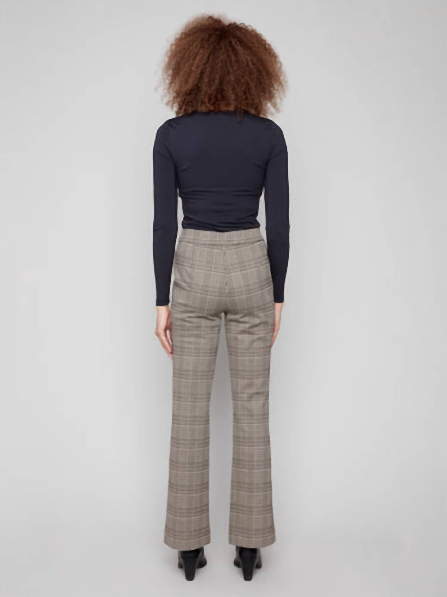 Charlie B - Glen Plaid Flare Pants