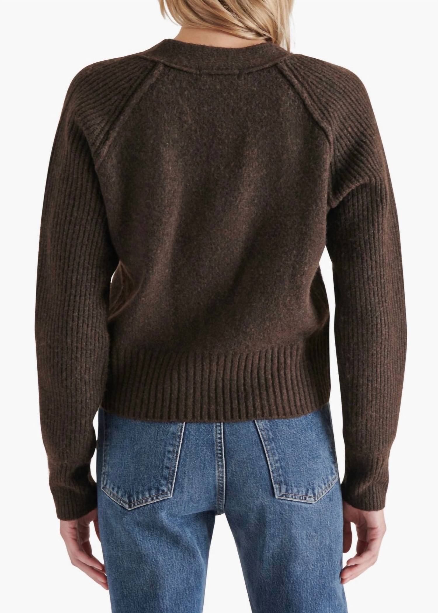 STEVE MADDEN Beckie Cardigan in chestnut 1 - women's cardigan - alternate view