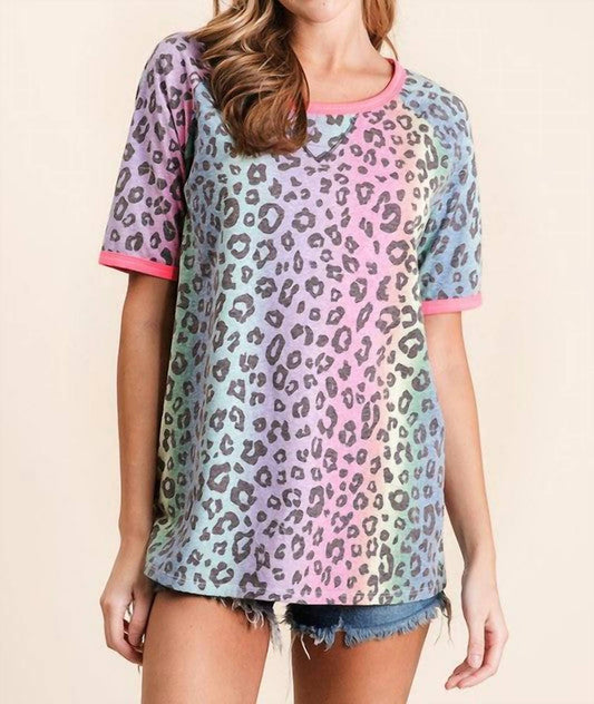 Bibi - Leopard Raglan Sleeve Top