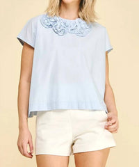 Pinch - Floral Embroidered Detail Top