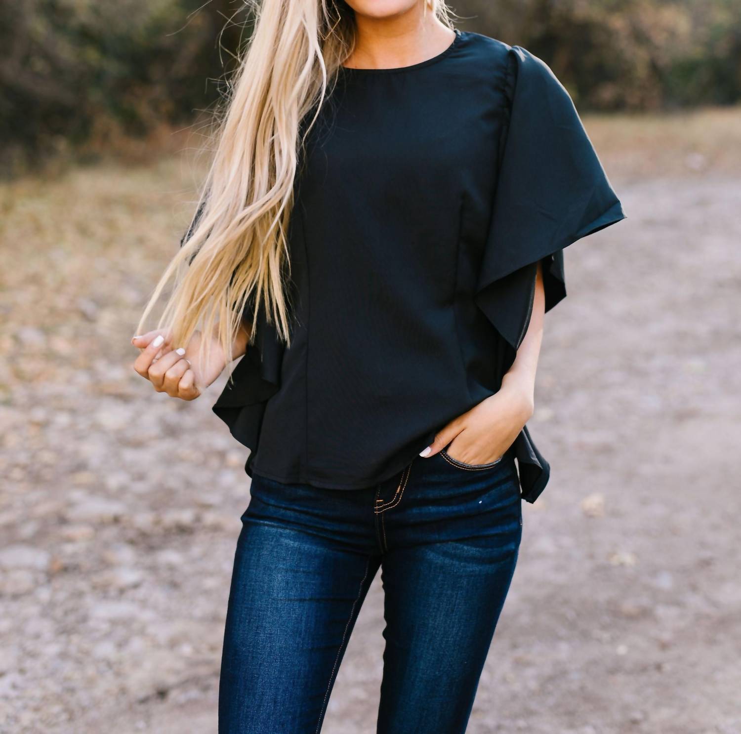 Wing And A Prayer Ruffle Sleeve Blouse