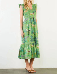 Thml - Flutter Sleeve Animal Print Maxi Dress