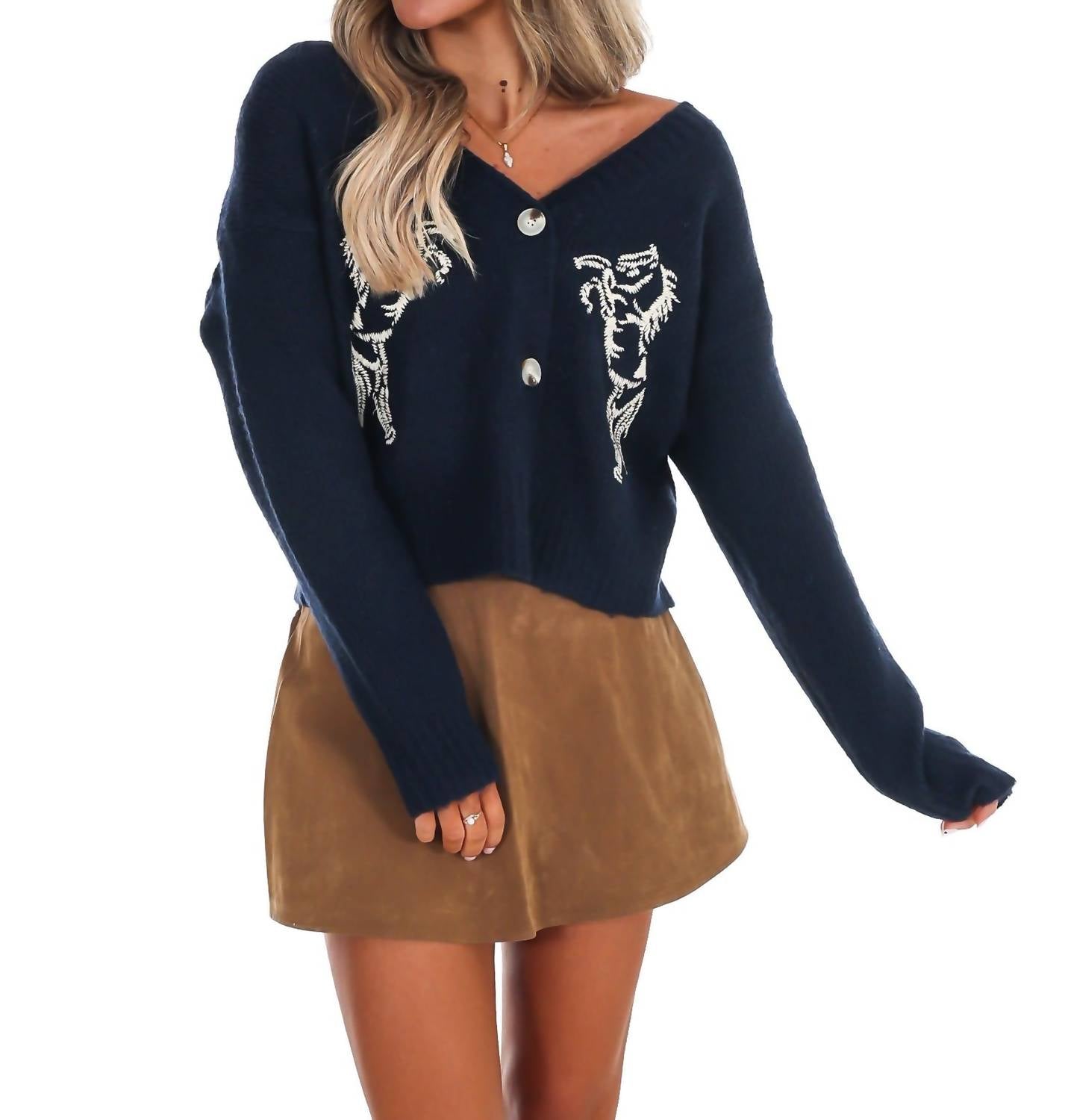 Dreamers - Prancing Horse Long Sleeve Cardigan
