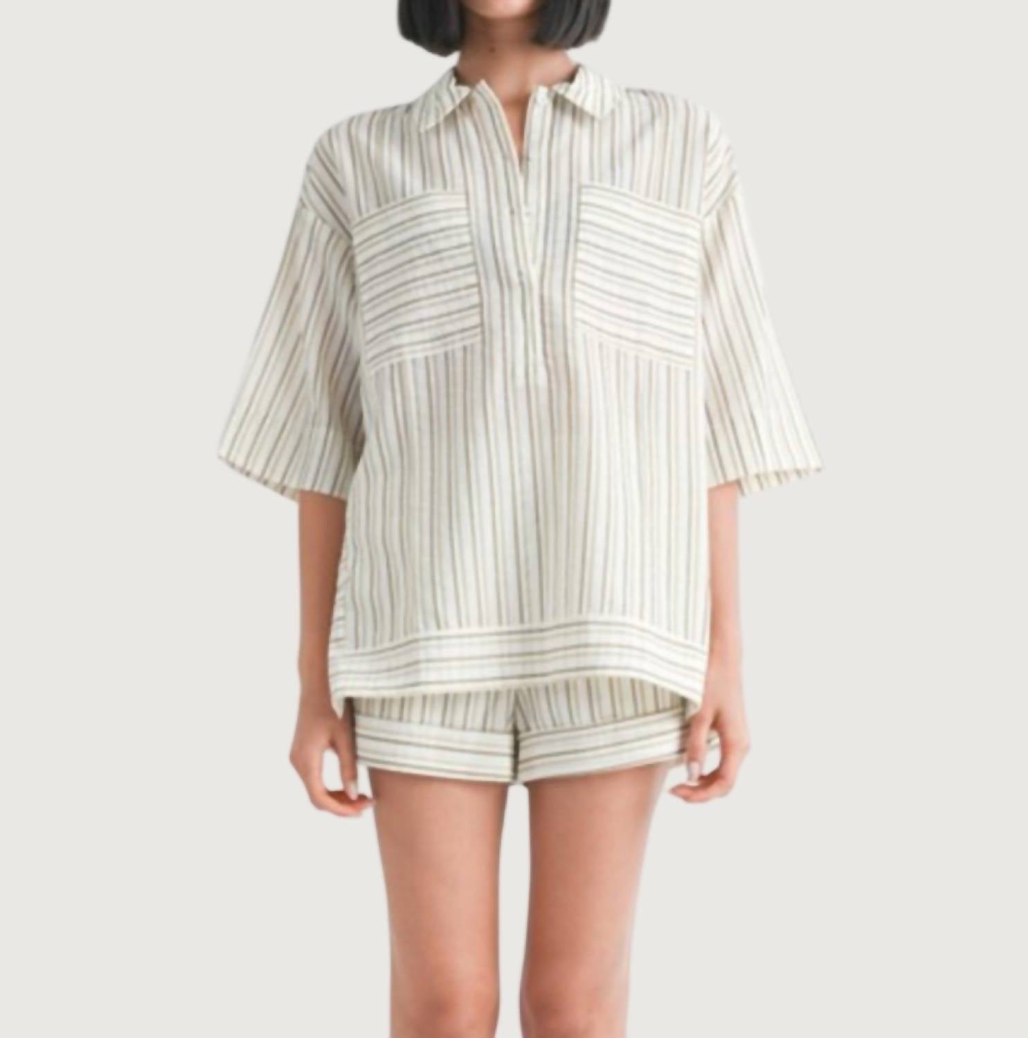 Emory Park - Campbell Stripe Oversized Tunic Top