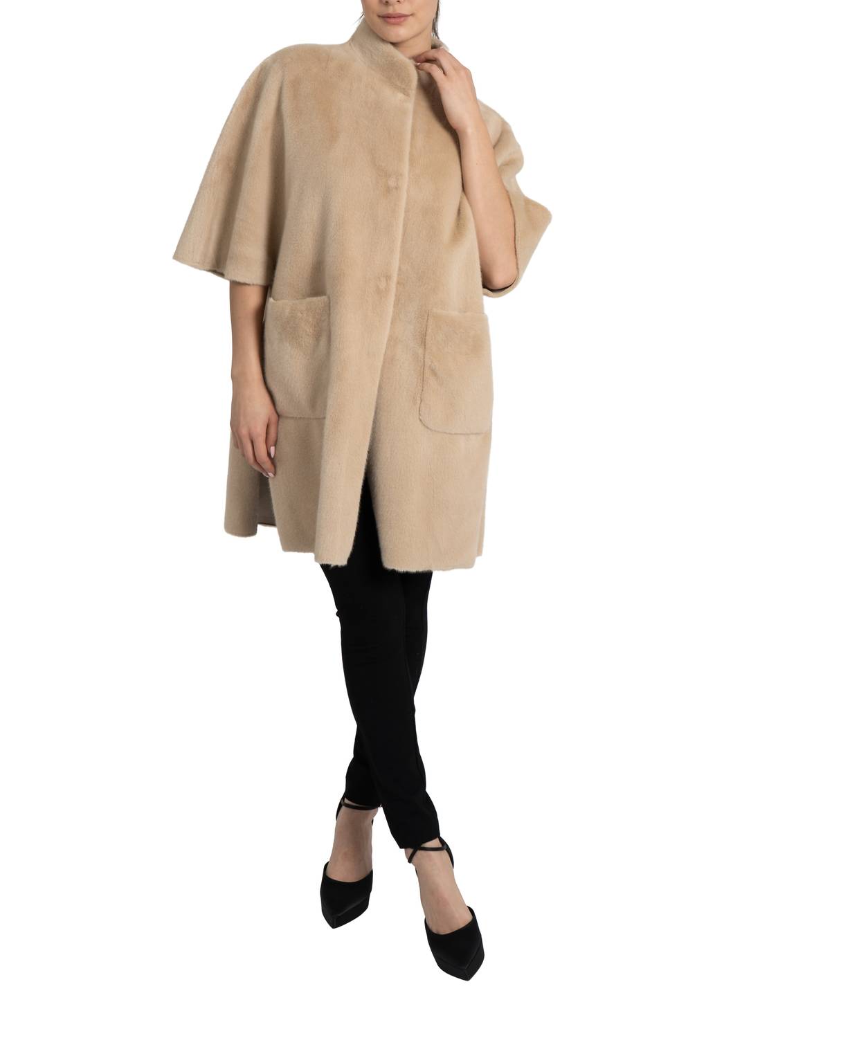 Love Token - Nia Faux Fur Cape Coat