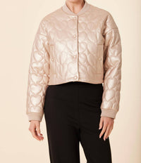 Dolce Cabo - Faux Leather Heart Quilted Jacket