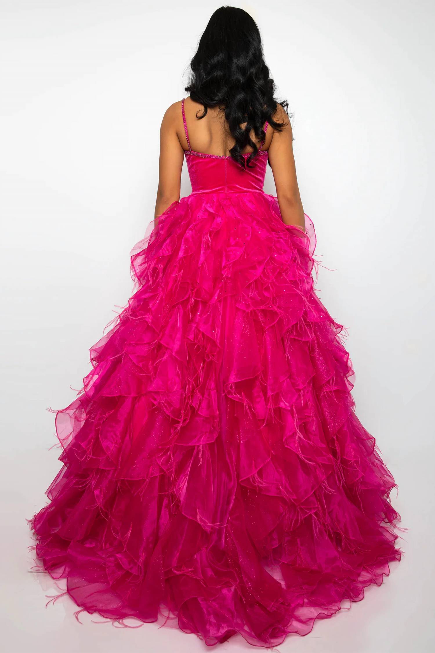 Ava Presley - Beaded Bodice Ruffled Tulle Ball Gown