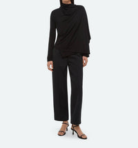 HELMUT LANG Long Sleeve Scarf Top in black - women's long sleeve top - view 4