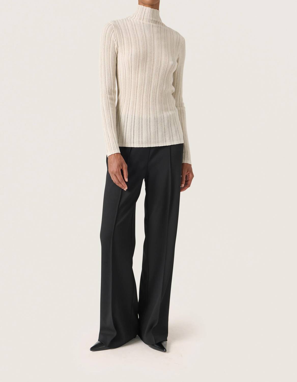 Soaked In Luxury - Laisa Metallic Turtleneck Pullover Sweater