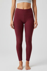 BBrazil Clothing Basket Weave Jacquard Long Leggings in merlot - women's pants