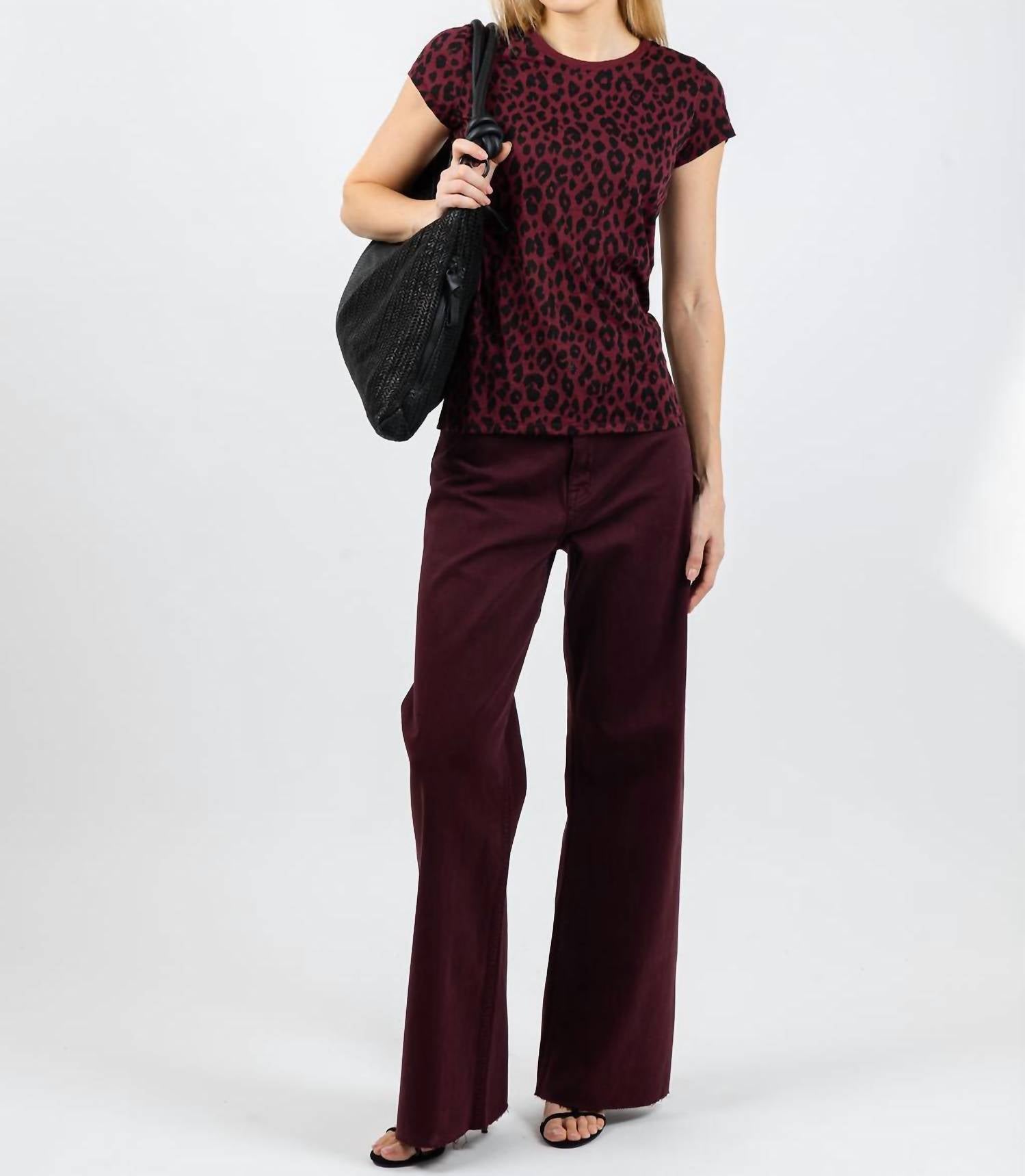 Goldie - Leopard Fauve Ringer Tee